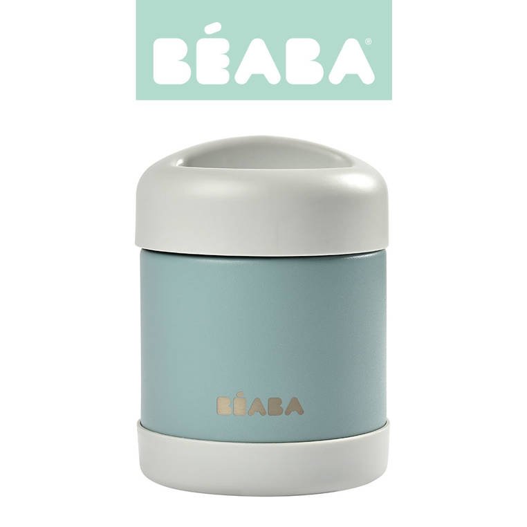Beaba, Pojemnik - termos obiadowy ze stali nierdzewnej z hermetycznym zamknięciem 300 ml light mist/eucalyptus green