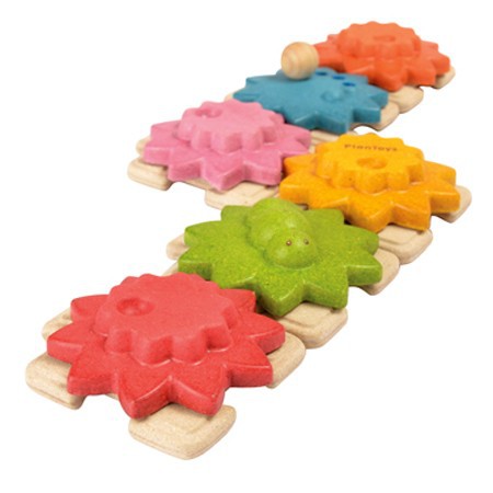 Drewniane puzzle koła zębate standard Plan Toys