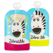 Zebra & Me, CHEF - 2 PACK Saszetki do karmienia wielorazowe