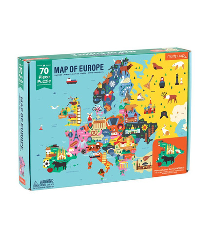 Mudpuppy, Puzzle Mapa Europy z elementami w kształcie państw