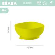 Beaba, Silikonowa miseczka z przyssawką yellow