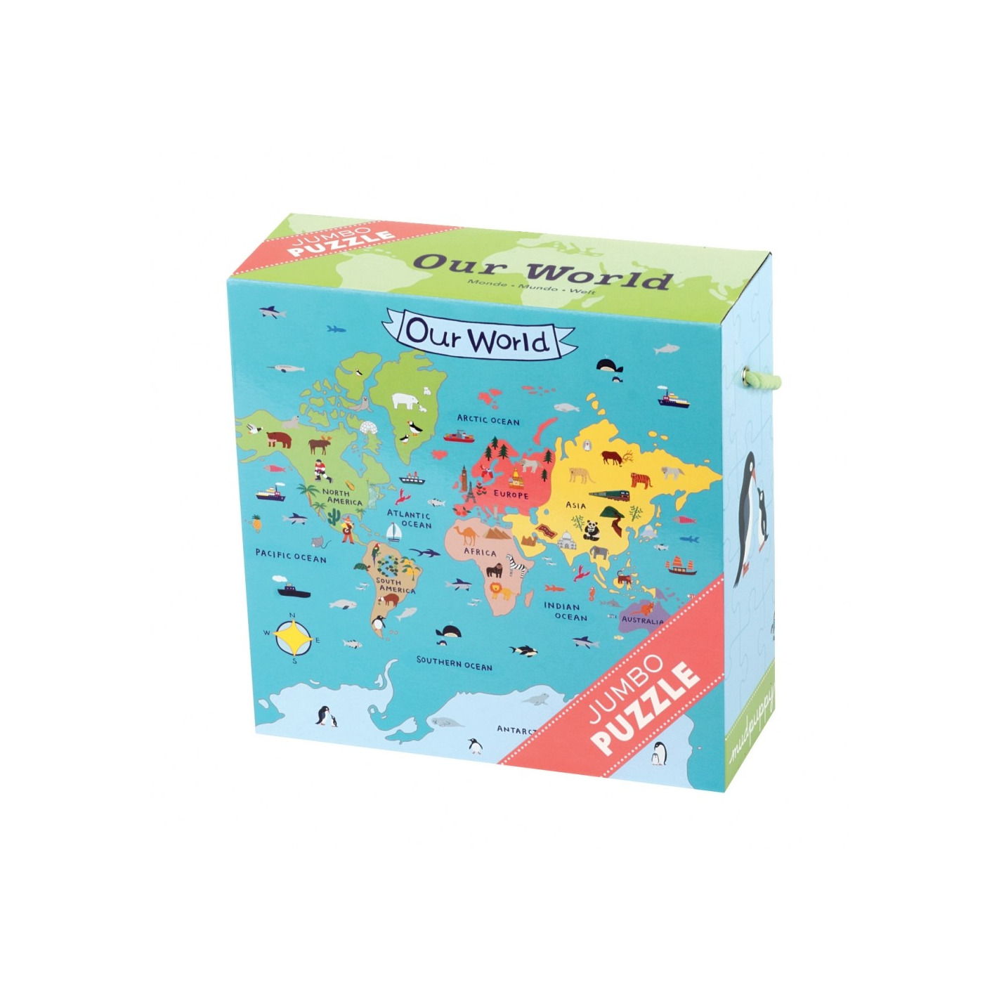 MUDPUPPY Puzzle JUMBO – 25 elementów-Kolorowy świat