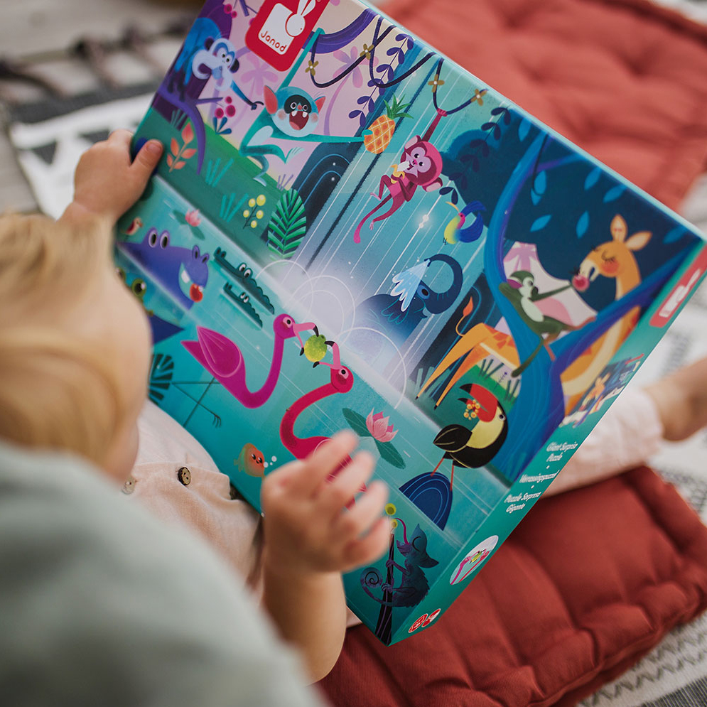 Janod, Puzzle z niespodzianką 20 elementów Uczta w dżungli