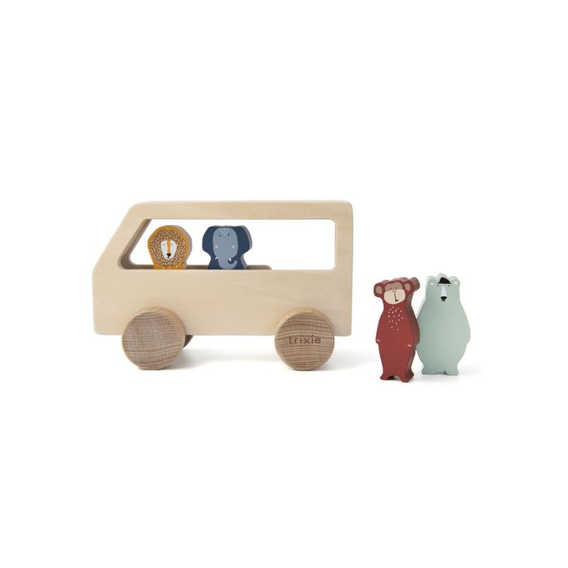 Trixie Baby, Animals Drewniany autobus dla zwierząt Trixie Baby, Animals Drewniany autobus dla zwierząt