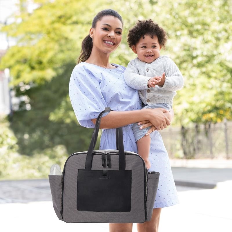 Skip Hop, Torba Madison Square Mini Grid Black White