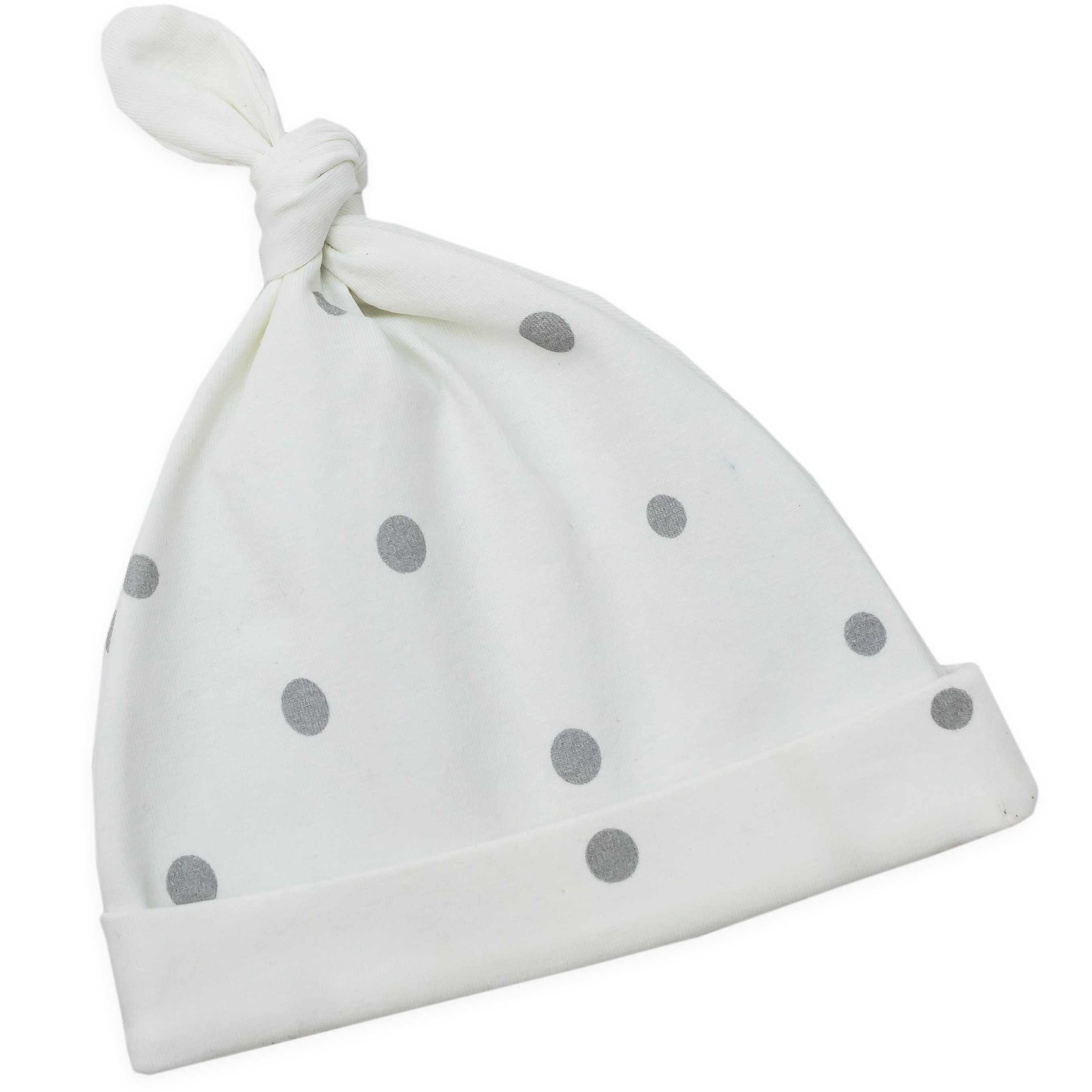 Sleepee, Czapeczka Krasnal 2 pack Szare Kropki/Jasny Szary 2-4