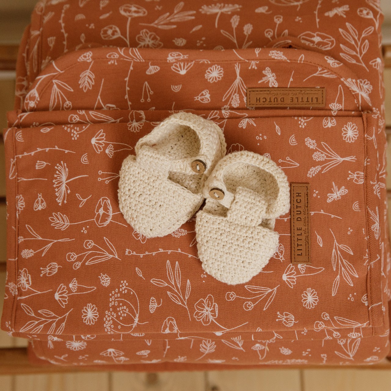 Little Dutch, Śpiworek do spania z odpinanymi rękawkami 70 cm Wild Flowers Rust