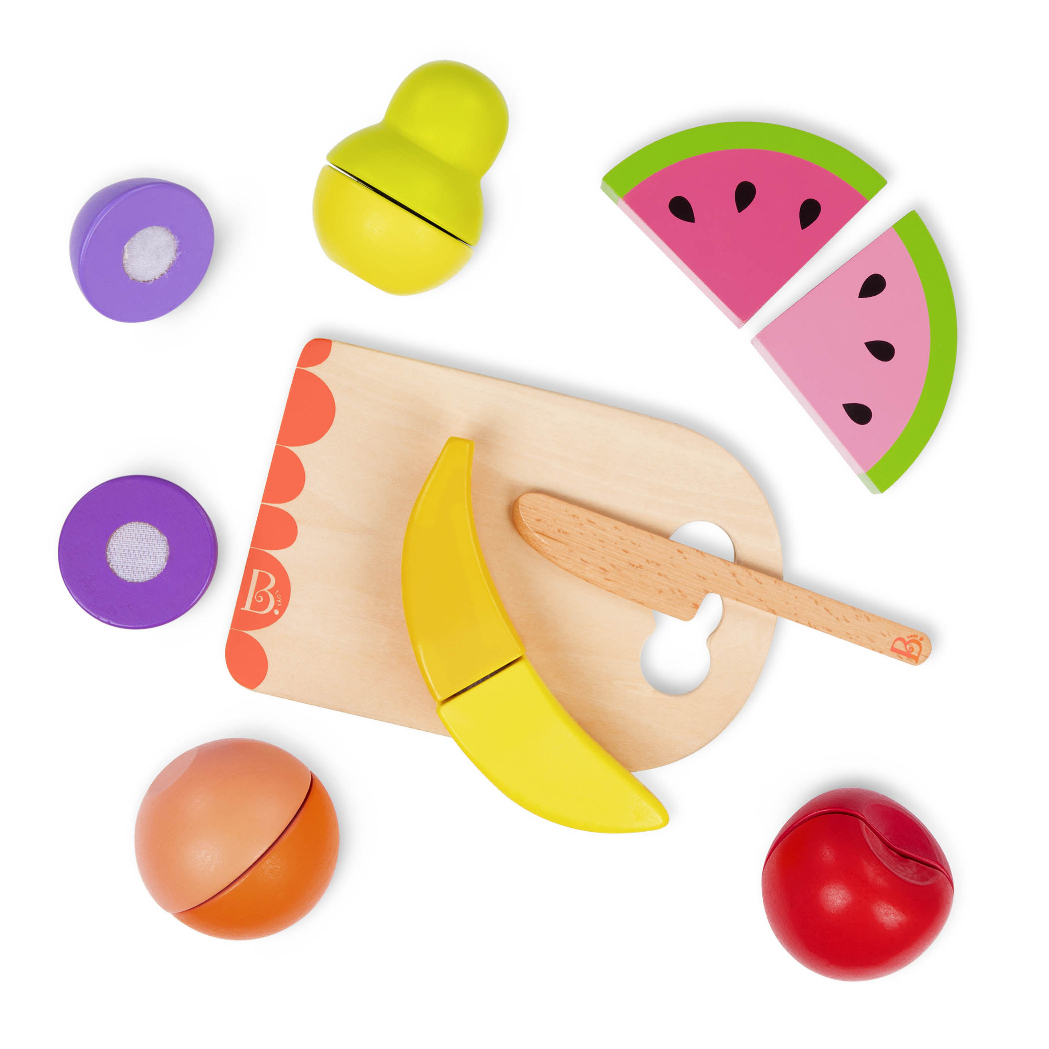 Btoys, Chop ‘n’ Play – Wooden Toy Fruits – zestaw drewnianych OWOCÓW do krojenia
