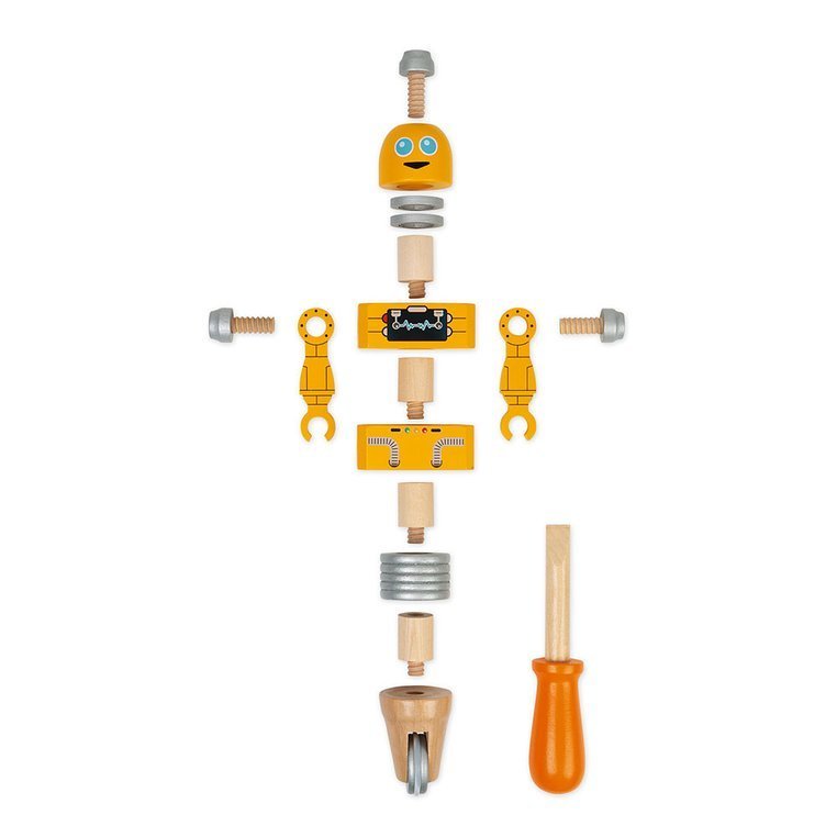 Janod, Drewniane roboty do składania ze śrubokrętem Brico'kids Janod, Drewniane roboty do składania ze śrubokrętem Brico'kids