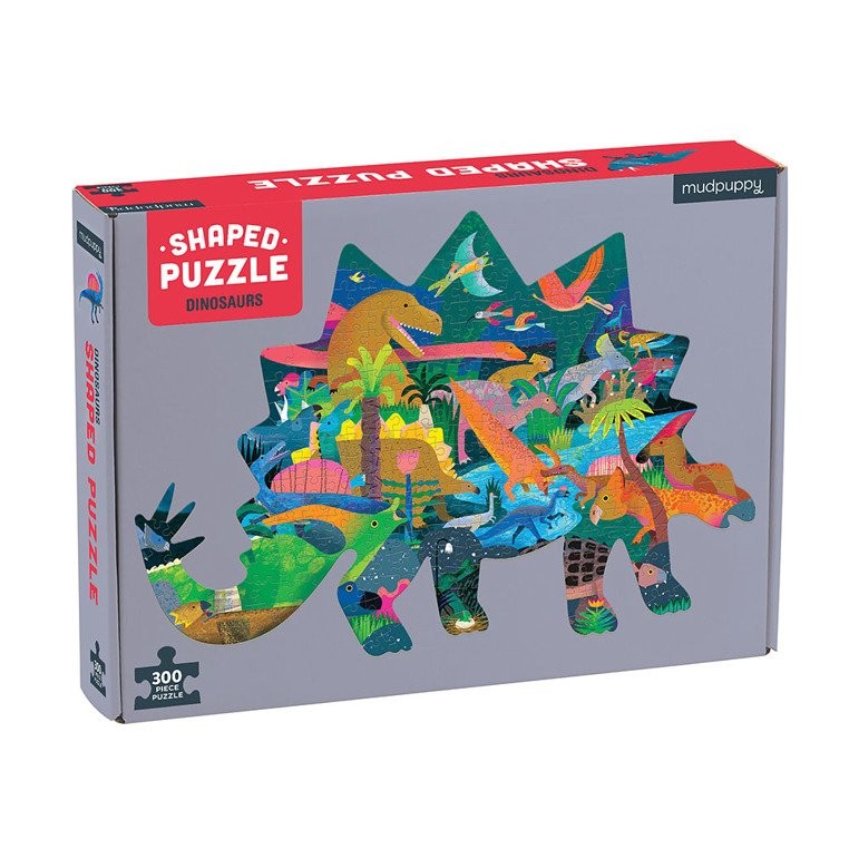 Mudpuppy, Puzzle kształty Dinozaury 300 elementów 7+
