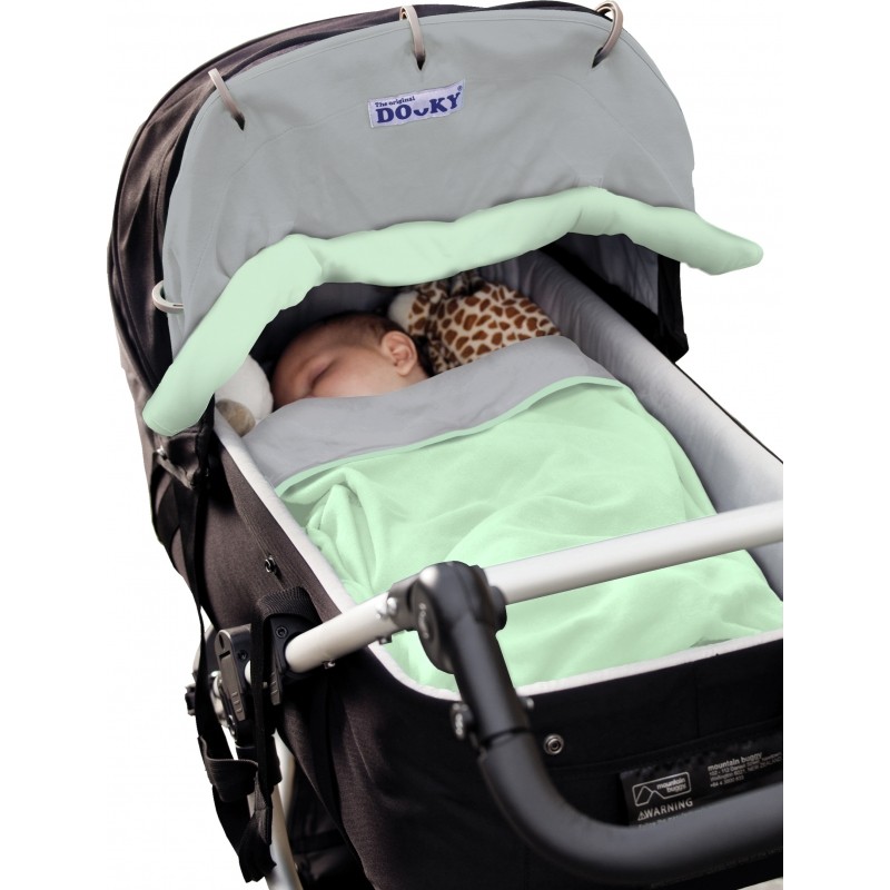 Dwustronna osłonka do wózka i fotelika Dooky - Mint/Grey