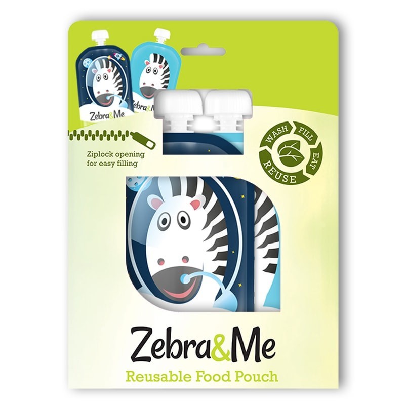 Zebra & Me, ASTRO - 2 PACK Saszetki do karmienia wielorazowe