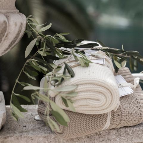 Memi, Kocyk z bawełny organicznej 80x100 - ecru