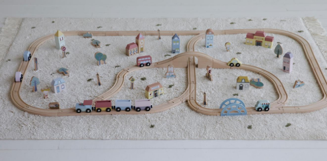 Little dutch, Drewniana kolejka XL - 100 elementów Little dutch, Drewniana kolejka XL - 100 elementów