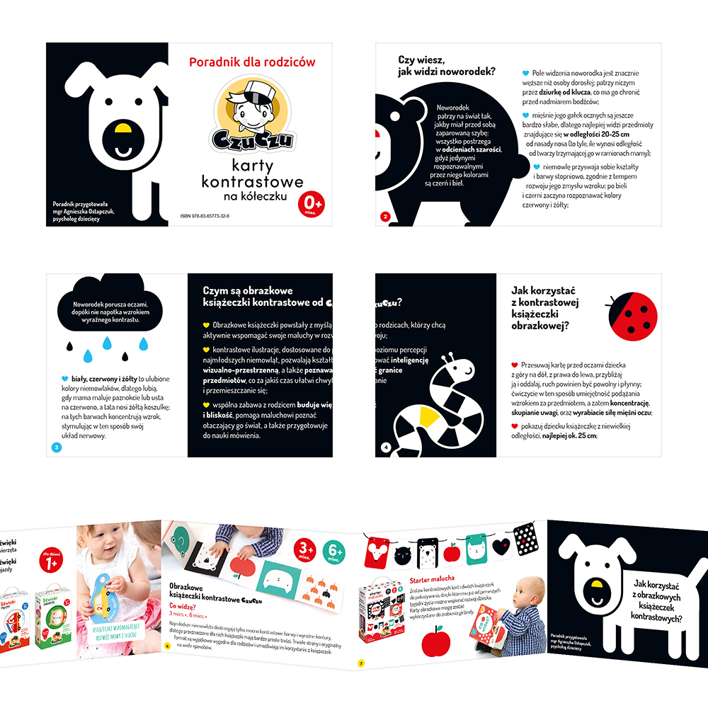 Czuczu, karty kontrastowe na kółeczku dla dzieci 3 miesiące +
