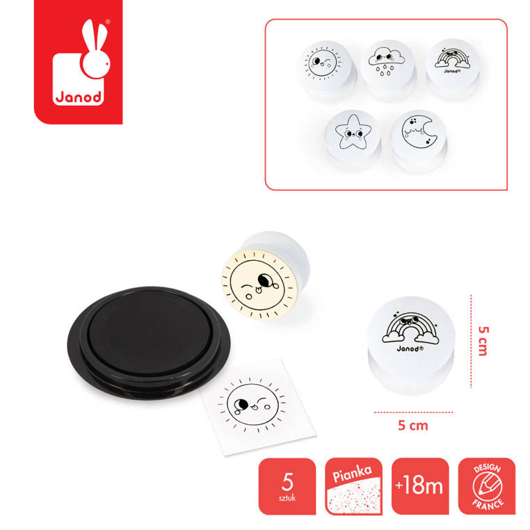 Janod, Zestaw kreatywny Stempelki Słodkie sny 18 m+ Kolekcja 2022