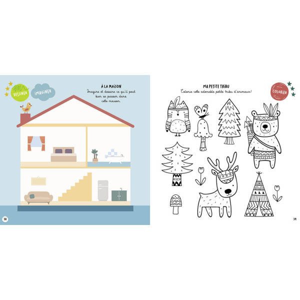 Auzou, Zestaw artystyczny z kredkami i flamastrami Uczę się rysować