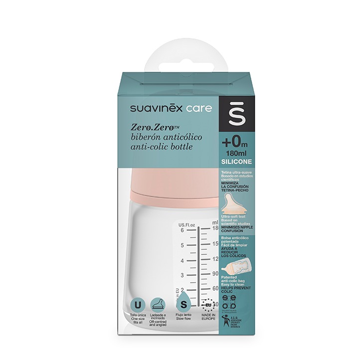 Suavinex, Butelka o wolnym przepływie ZERO ZERO 180ml Suavinex, Butelka o wolnym przepływie ZERO ZERO 180ml