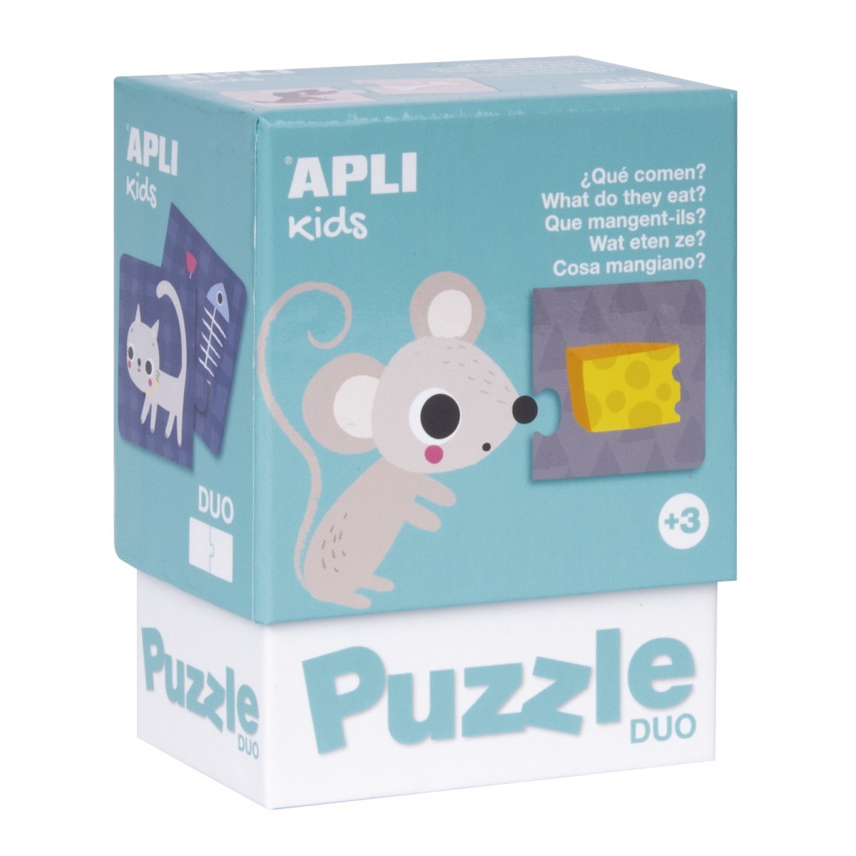 Apli Kids, Puzzle dwuczęściowe - Co jedzą zwierzątka? 3+
