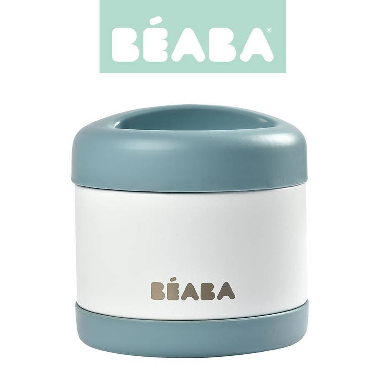 Beaba, Pojemnik - termos obiadowy ze stali nierdzewnej z hermetycznym zamknięciem duży 500 ml baltic blue/white Beaba, Pojemnik - termos obiadowy ze stali nierdzewnej z hermetycznym zamknięciem duży 500 ml baltic blue/white