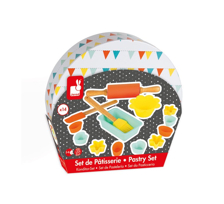 Janod, Zestaw do pieczenia ciasteczek 14 elementów Happy Day