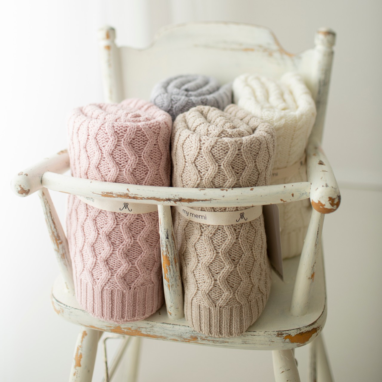 My Memi, Kocyk ze 100% wełny merino Vines - premium collection - Warm beige My Memi, Kocyk ze 100% wełny merino Vines - premium collection - Warm beige