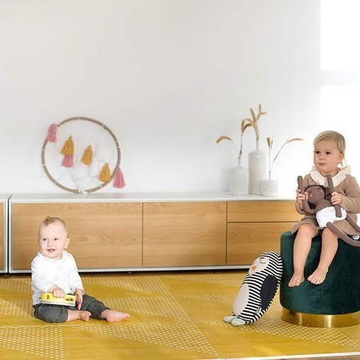 Toddlekind, Mata piankowa puzzle - Prettier Playmat Earth Mustard Flower