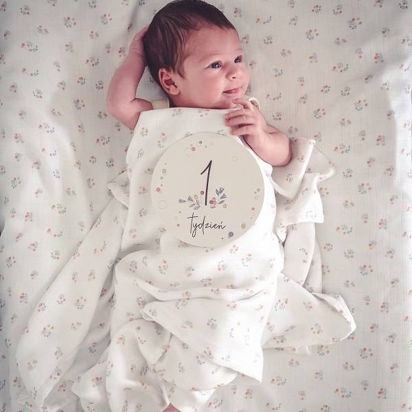 Snap the moment, Otulacz Muślinowy Blueberry/Blossom 2-pack