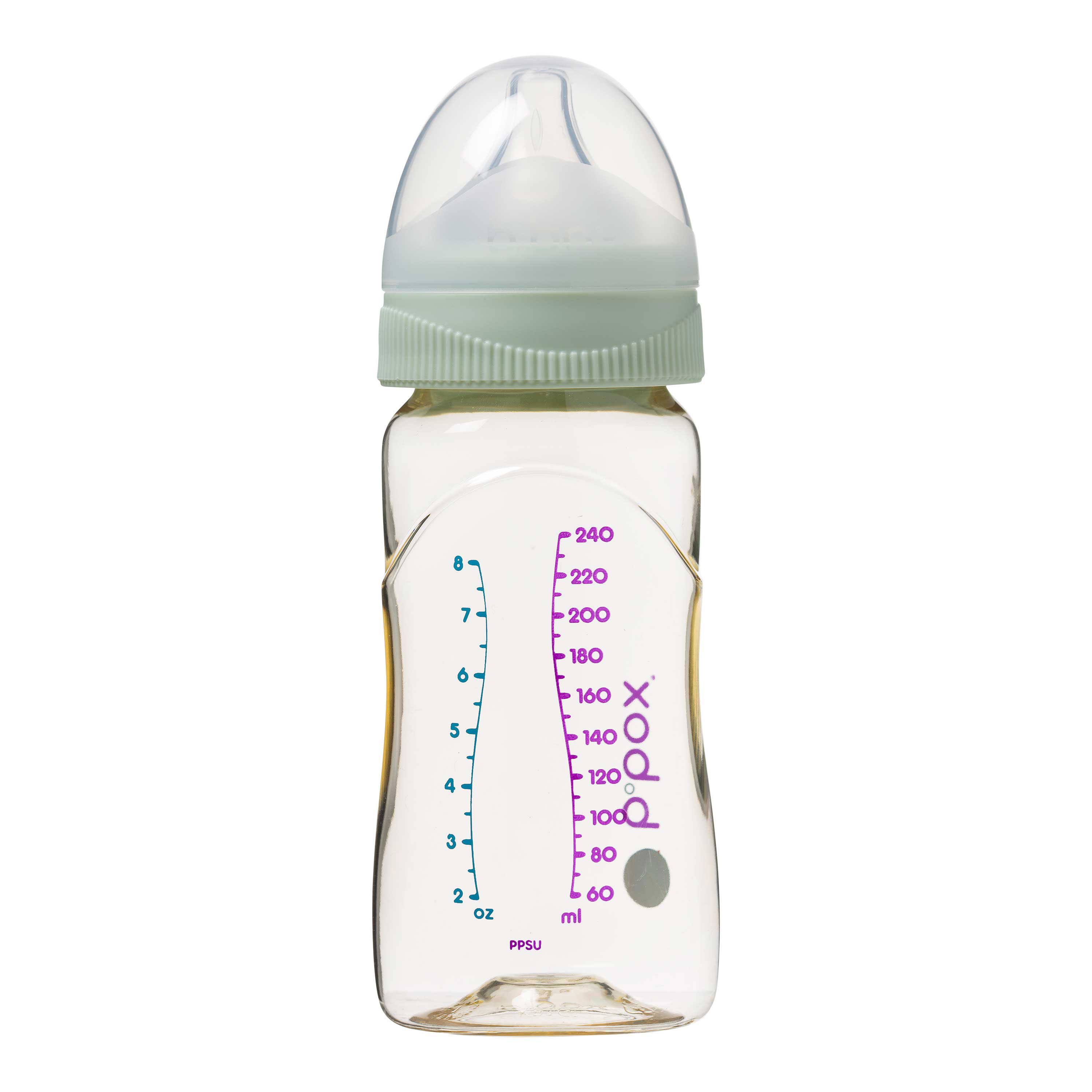 B.Box, Butelka ze smoczkiem do karmienia niemowląt wykonana z PPSU 240ml - Sage B.Box, Butelka ze smoczkiem do karmienia niemowląt wykonana z PPSU 240ml - Sage