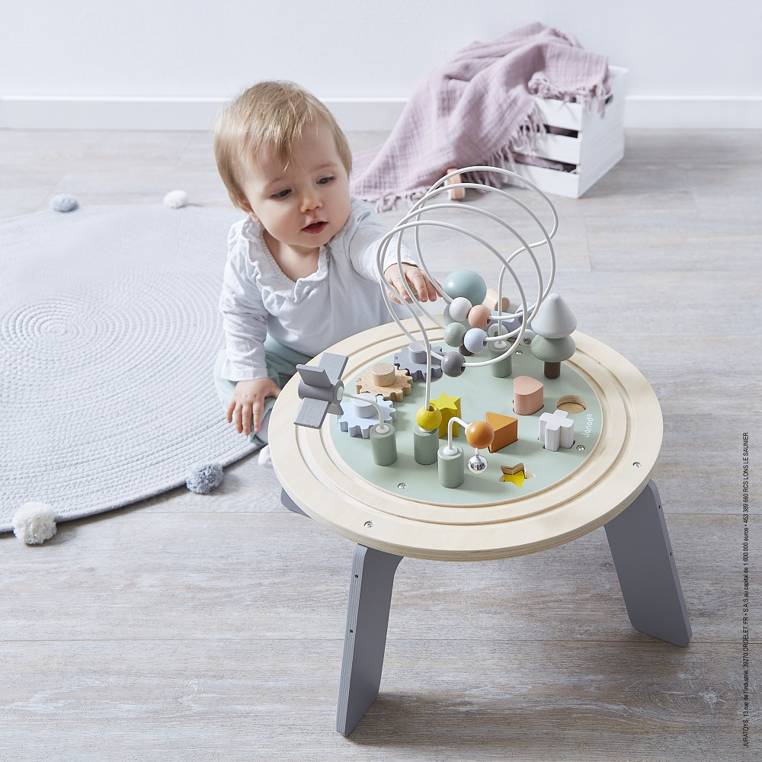 Janod, Wielofunkcyjny stolik edukacyjny drewniany z regulacją wysokości Sweet Cocoon Janod, Wielofunkcyjny stolik edukacyjny drewniany z regulacją wysokości Sweet Cocoon