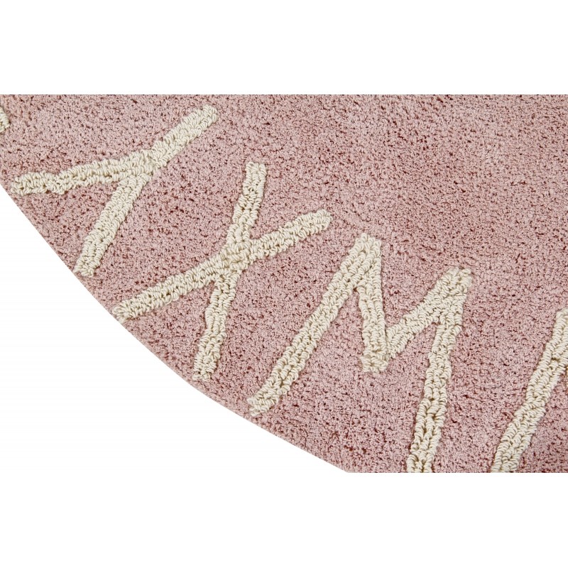 Lorena Canals, Dywan do prania w pralce Round ABC Vintage Nude - Natural Lorena Canals, Dywan do prania w pralce Round ABC Vintage Nude - Natural