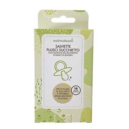 Natinaturali,  Jednorazowe Chusteczki Odkażające do Smoczka, 0m+, 14 szt.