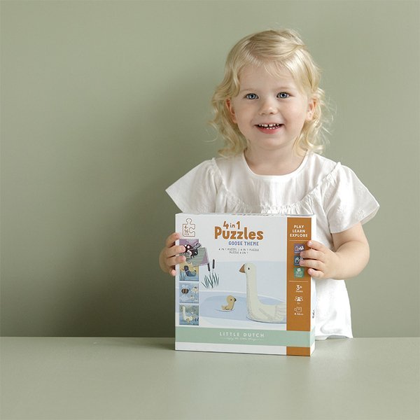 Little Dutch, Puzzle 4 rodzaje zwierzątek Little Goose Little Dutch, Puzzle 4 rodzaje zwierzątek Little Goose