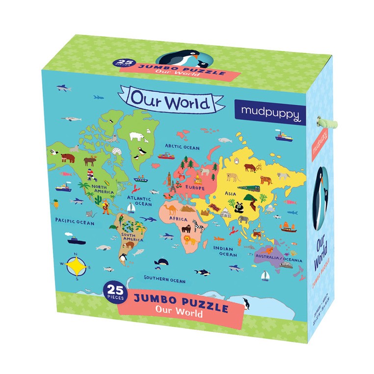 Mudpuppy, Puzzle podłogowe Jumbo Nasz Świat 25 elementów Mudpuppy, Puzzle podłogowe Jumbo Nasz Świat 25 elementów