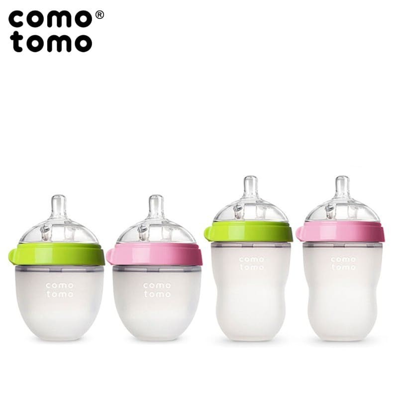 comotomo, antykolkowa butelka silikonowa MOM'S BREAST 250 ml Green BABY