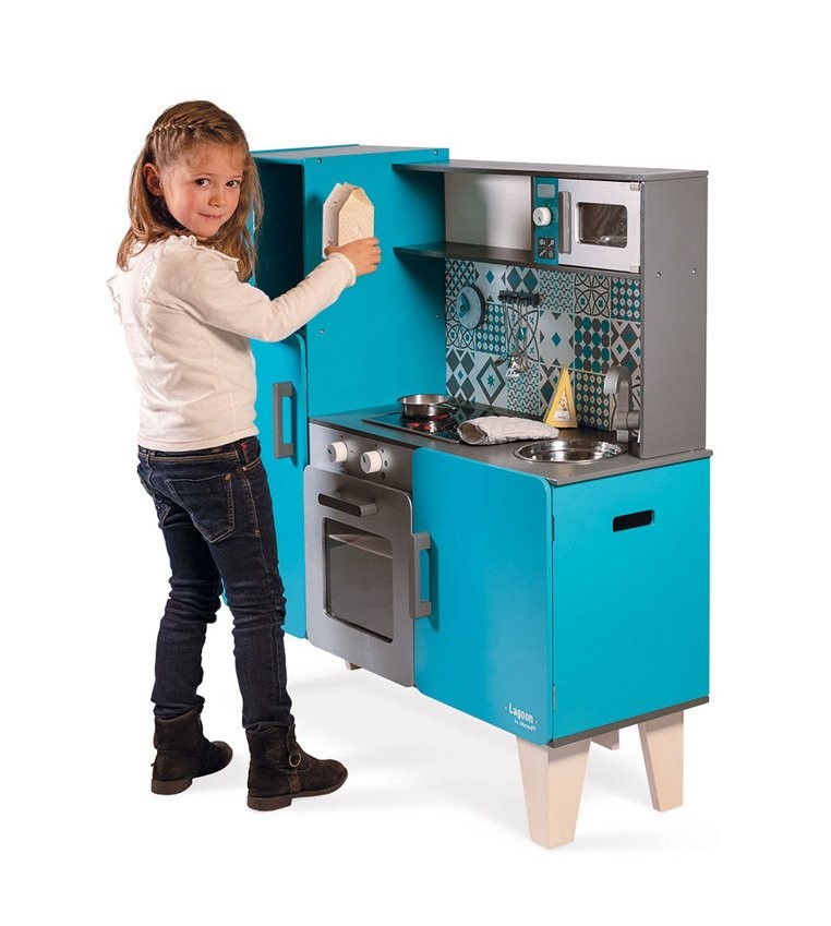 Janod, Kuchnia drewniana XL z dźwiękiem i 15 akcesoriami Lagoon