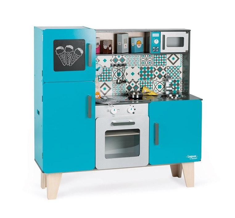 Janod, Kuchnia drewniana XL z dźwiękiem i 15 akcesoriami Lagoon