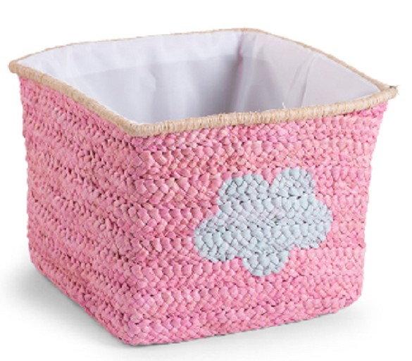 Pudełko plecione 30x33x33 star&cloud róż 