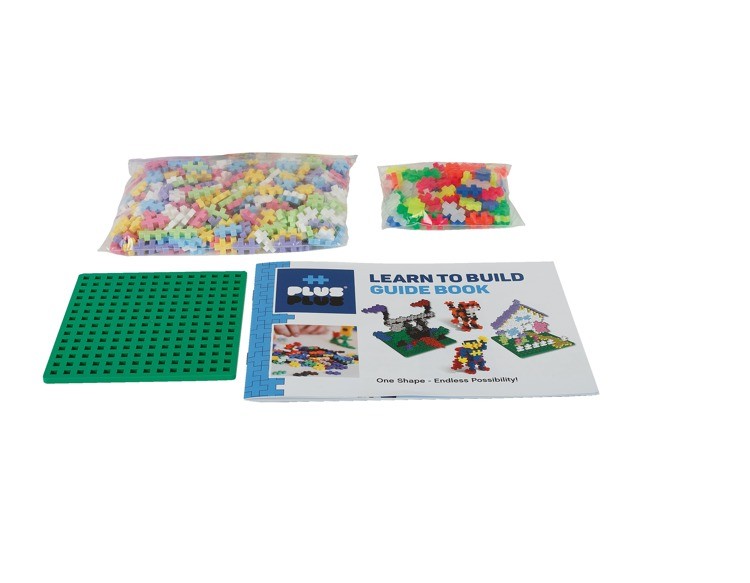 Plus-Plus, Mini MIX 600 szt.(Pastel, Neon) i 2 płytki konstrukcyjne