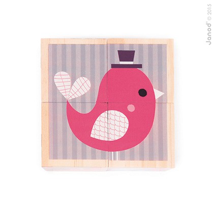 Janod, klocki drewniane Puzzle 6w1 Zwierzątka Janod, klocki drewniane Puzzle 6w1 Zwierzątka