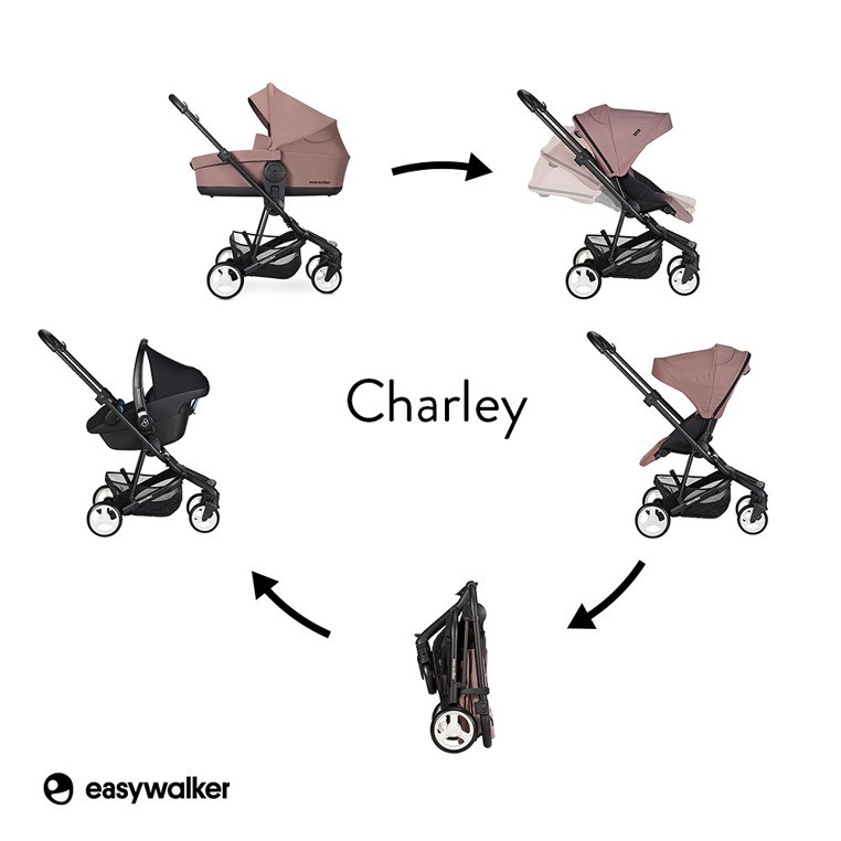 Easywalker, Charley Wózek głęboko-spacerowy Desert Pink (zawiera stelaż i siedzisko z budką) Easywalker, Charley Wózek głęboko-spacerowy Desert Pink (zawiera stelaż i siedzisko z budką)