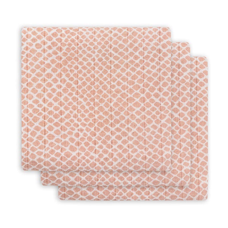 Jollein, 3 pieluszki niemowlęce Hydrophlic 70 x 70 cm Snake PALE PINK Jollein, 3 pieluszki niemowlęce Hydrophlic 70 x 70 cm Snake PALE PINK