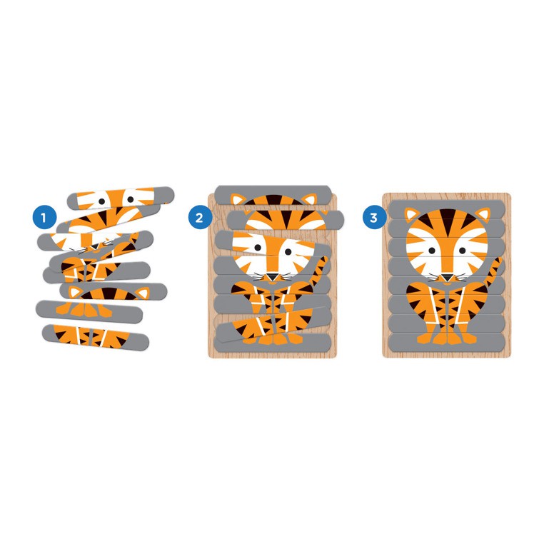 MUDPUPPY, Puzzle Patyczki Geometryczne zwierzęta 24 elementy