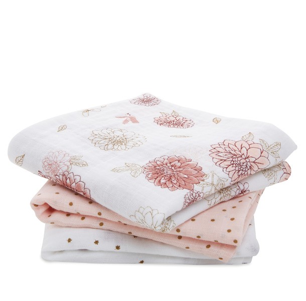 Aden & Anais, Pieluszka muślinowa musy dahlias 3 szt