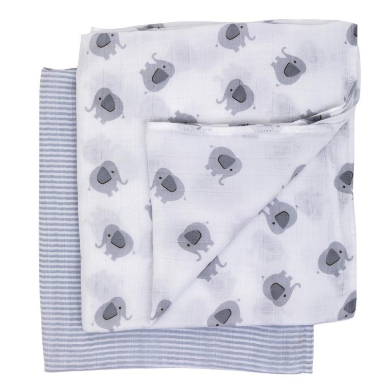 Purflo, Otulacz bambusowy Słonie - 2 szt.