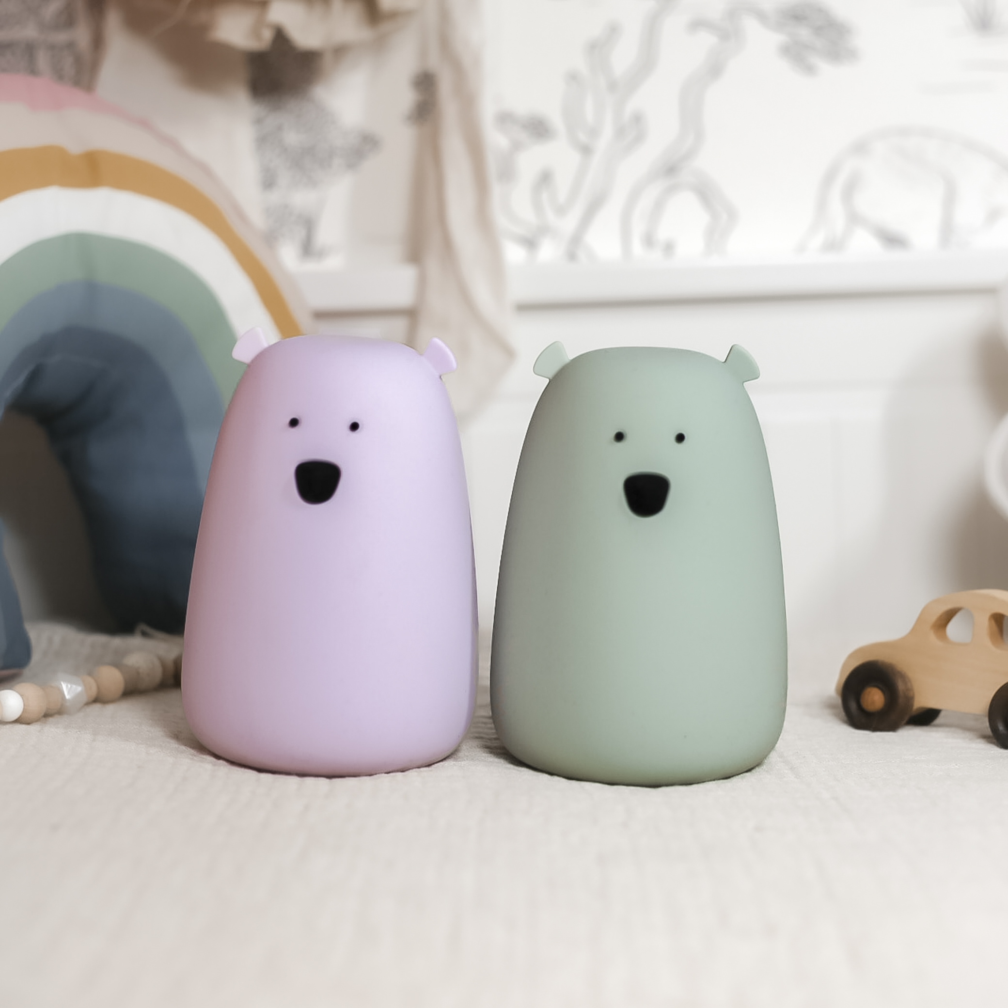 Rabbit&Friends, Lampka Silikonowa duży miś Lawenda