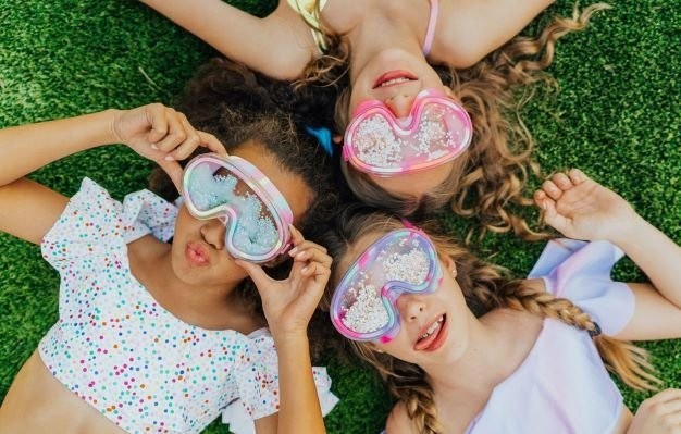 Bling2O, Maska do pływania z różowym brokatem