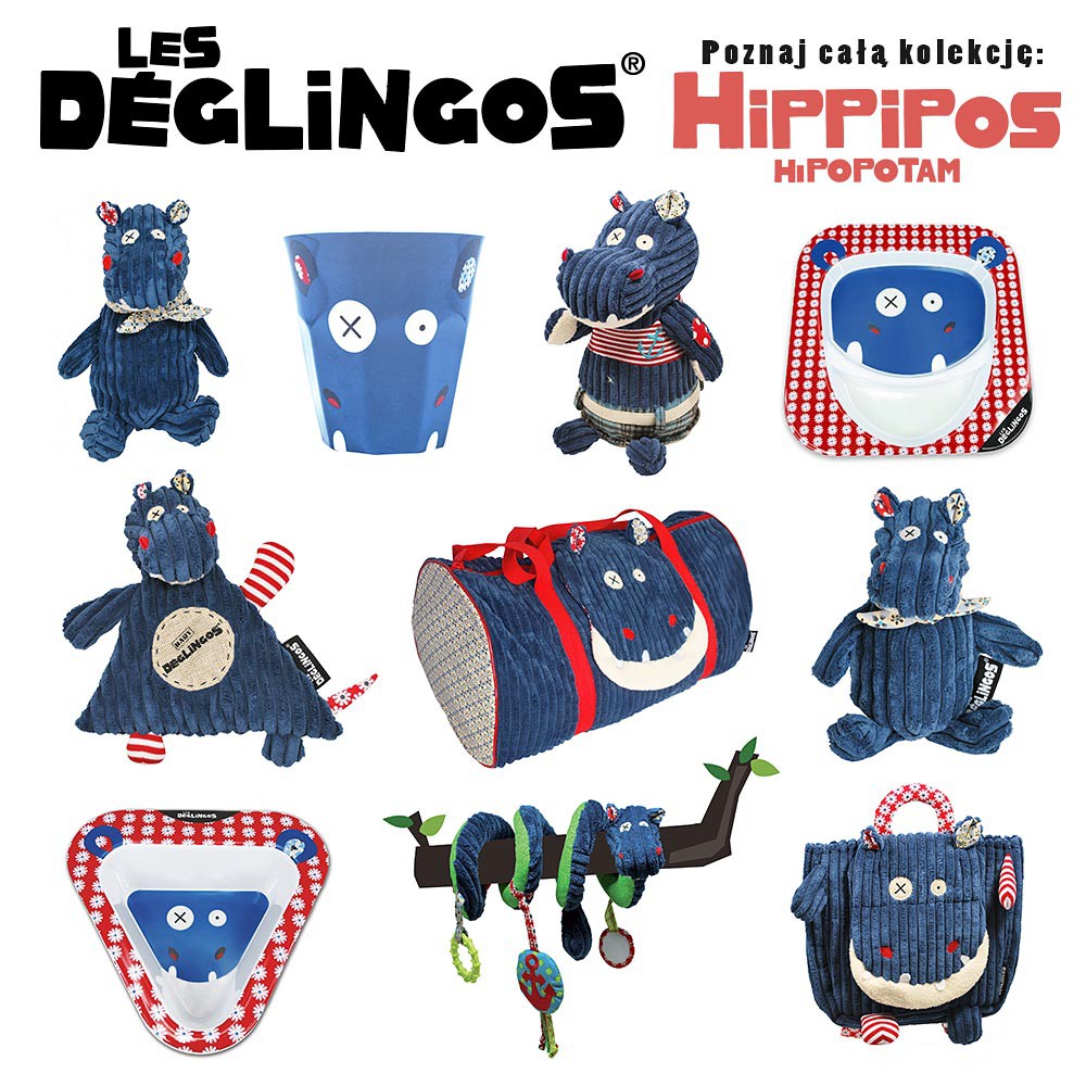 Les Deglingos, talerz z melaminy Hipopotam Hippipios