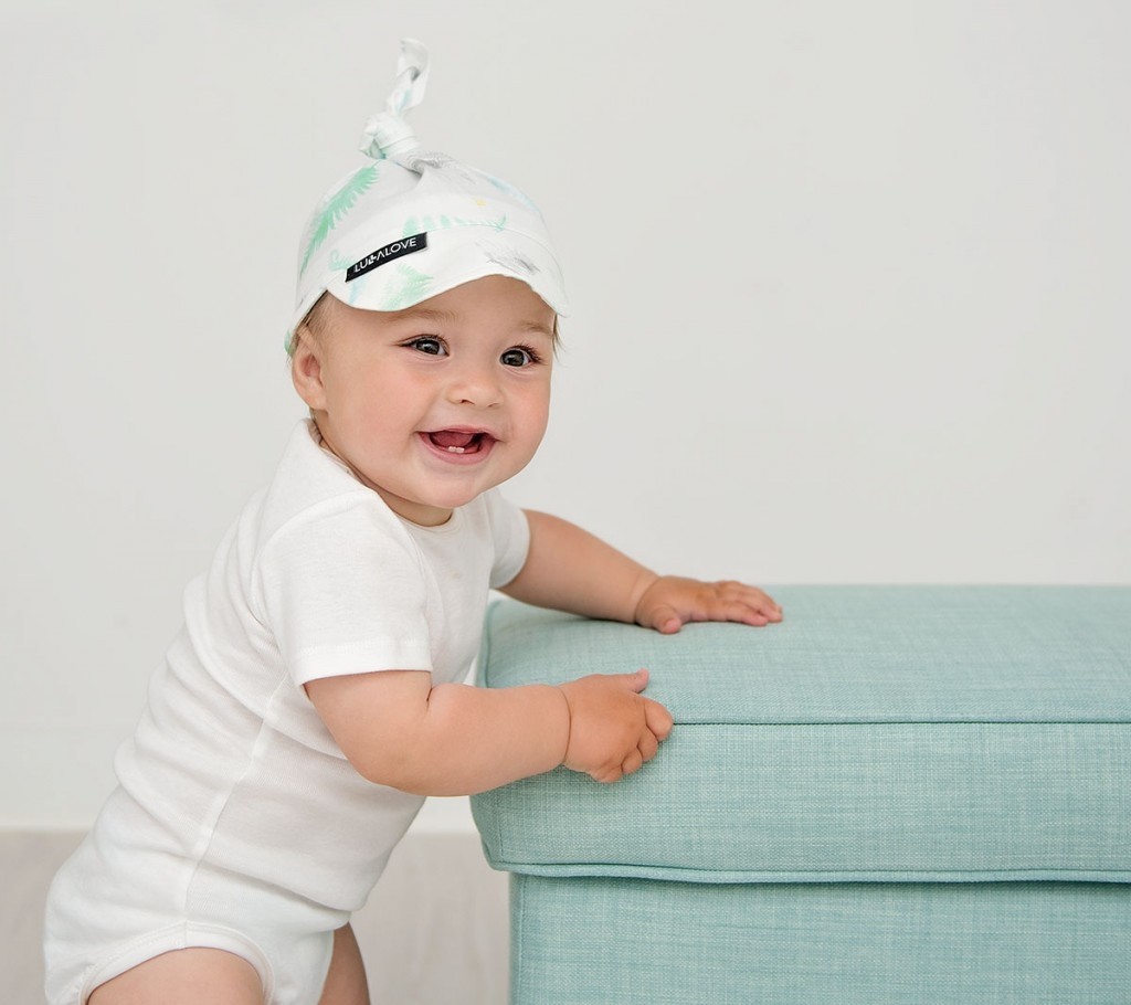 Lullalove , Chustka z daszkiem paprocie mięta Lullalove , Chustka z daszkiem paprocie mięta