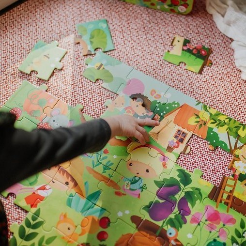 Janod, Puzzle w walizce Ogród 36 elementów 4+ Janod, Puzzle w walizce Ogród 36 elementów 4+